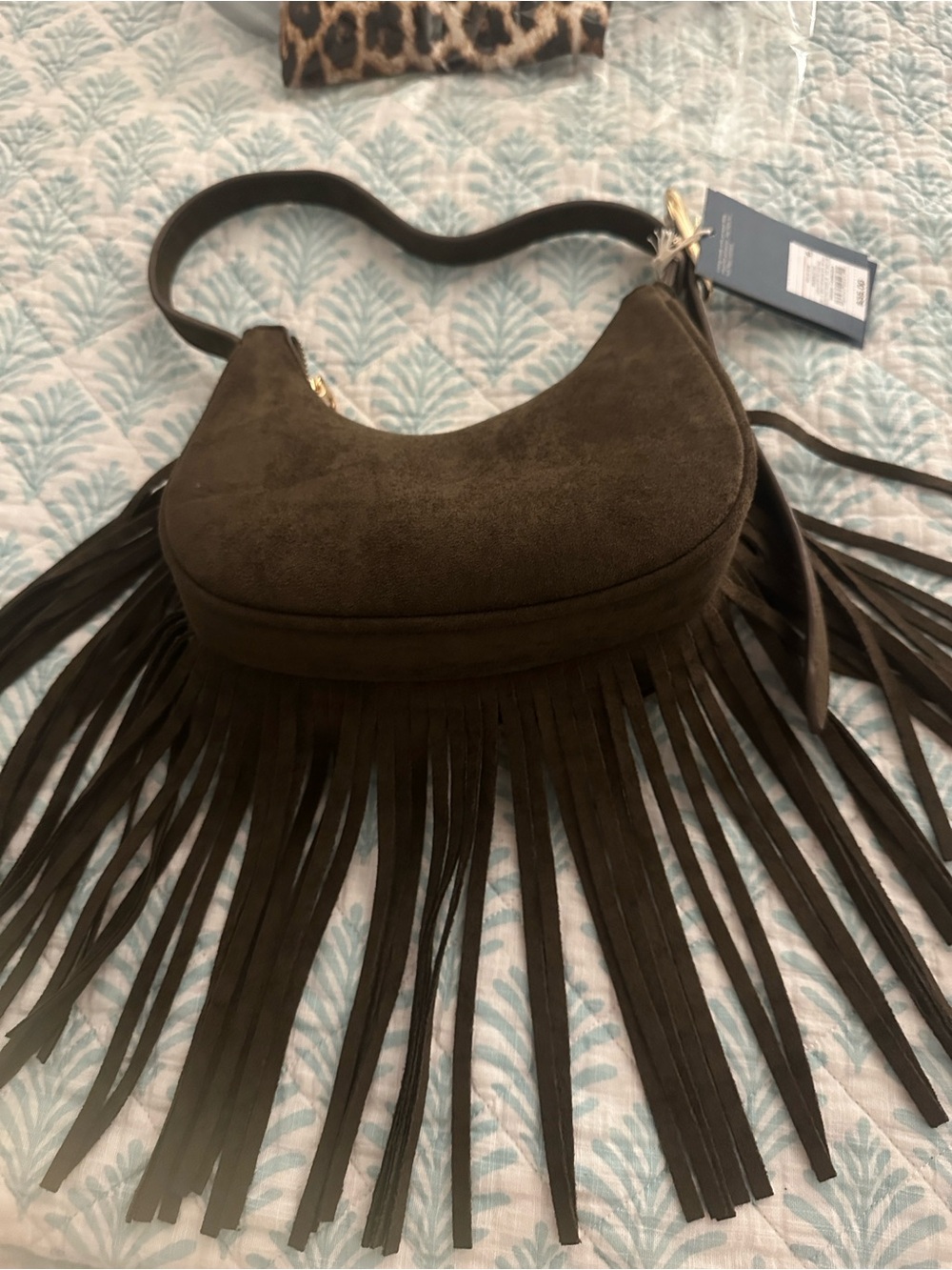 Universal Thread Olive Suede Fringe Shoulder Bag